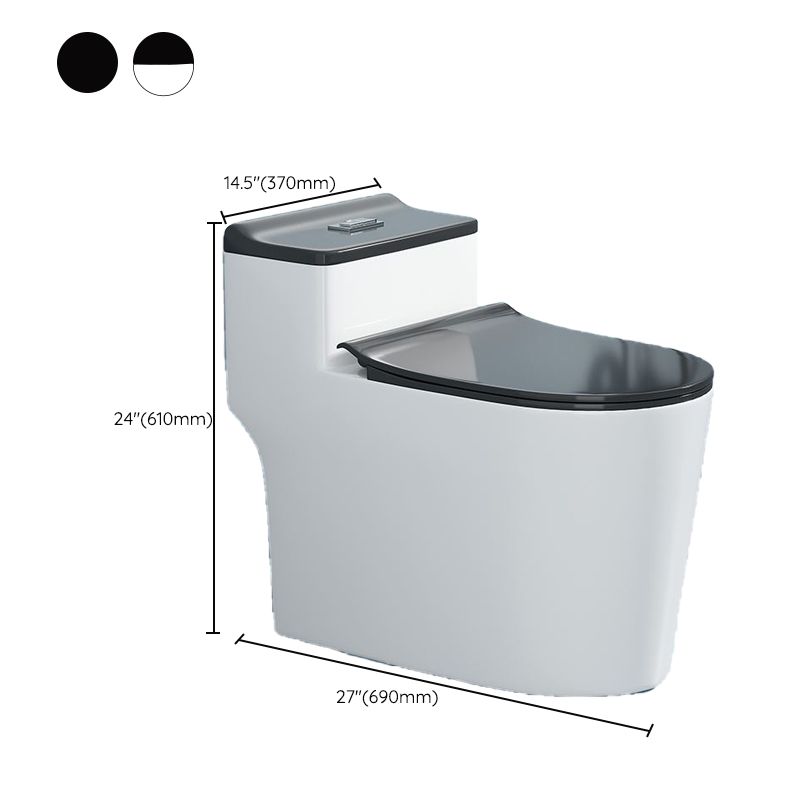 Contemporary Ceramic Toilet Bowl Floor Mounted Urine Toilet with Seat for Washroom