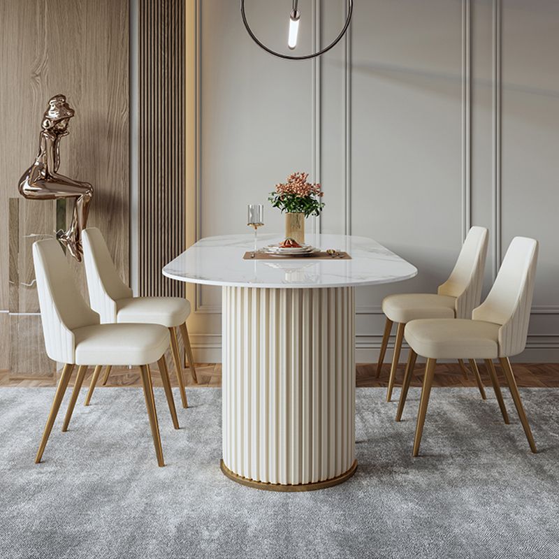 1/4/5/7 Pcs Sintered Stone Dining Room Set Dining Room Table and Chair Set