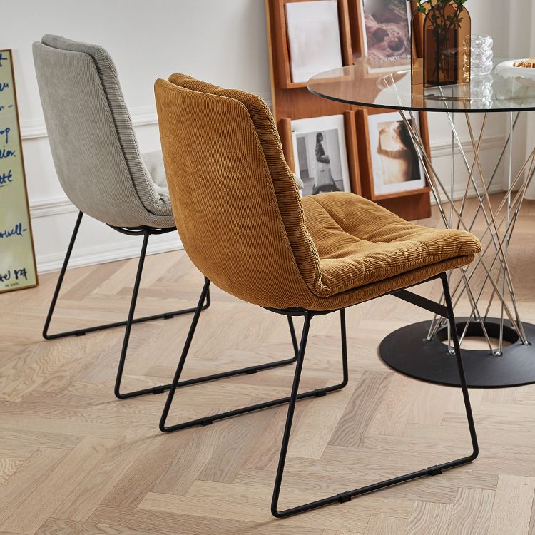 Contemporary Style Metal Dining Chair Dining Side Arm Chair for Kitchen