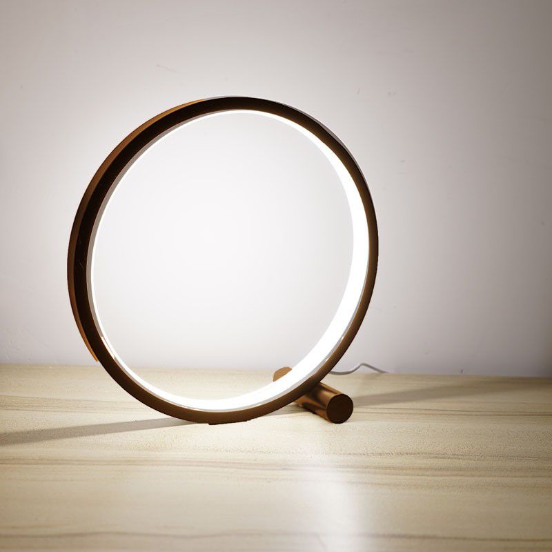 Lampada da tavolo notturna a forma di cerchio moderna 1 comodino leggero lampada
