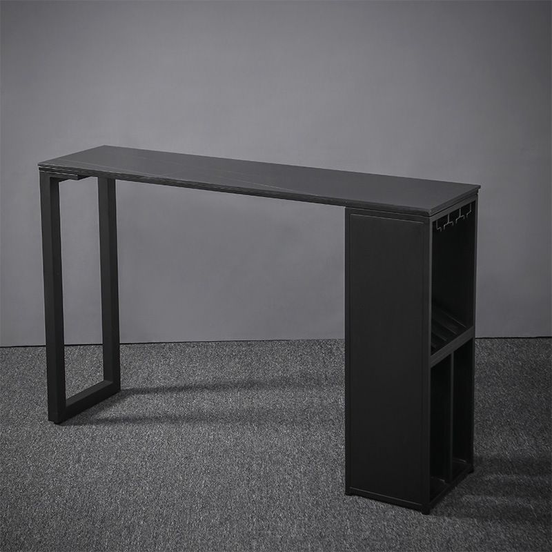 Industrial Style Rectangle Bar Table 42-inch Height Iron Pedestal Bistro Table