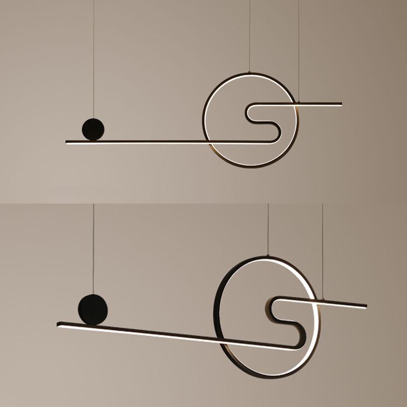 Modern Simplicity LED Linear Pendant Light Aluminium Adjustable Hanging Lamp for Dining Room