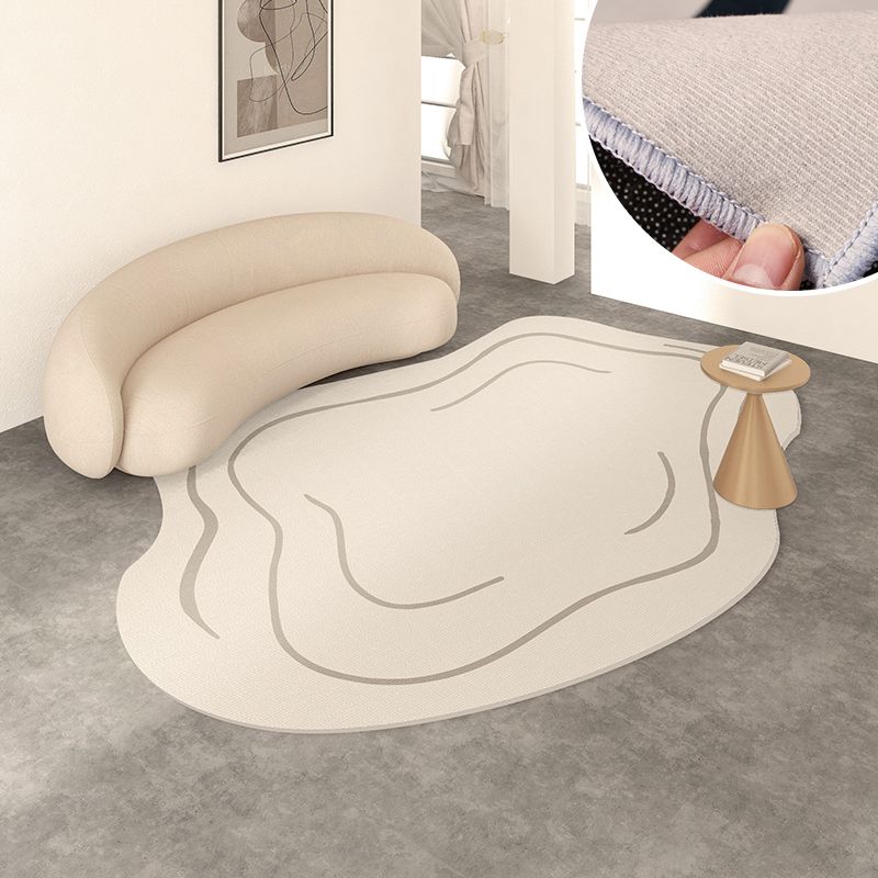 Modern Living Room Rug Color Block Polyester Area Carpet Non-Slip Backing Area Rug