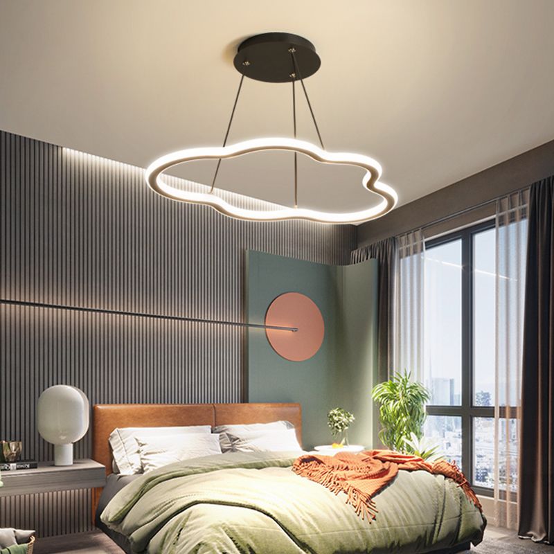Wolkenform Metall Anhänger Leuchte Moderne Stil 1 Licht hängend Licht in Schwarz