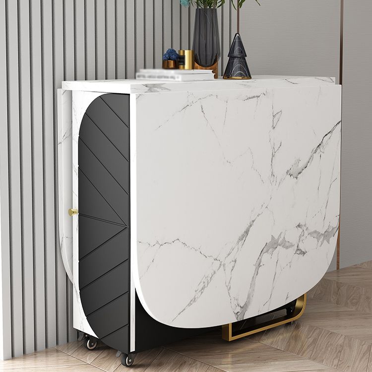 Zeitgenössische Drop-Leaf-Esszimmerkollektion, ovale Möbel, 15" L x 31,5" B x 29,5" H