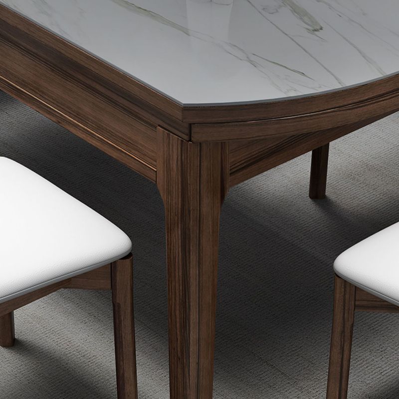 Solid Wood Furniture 1/7 Pcs Standard Height Dining Set with Self Storing Leaves