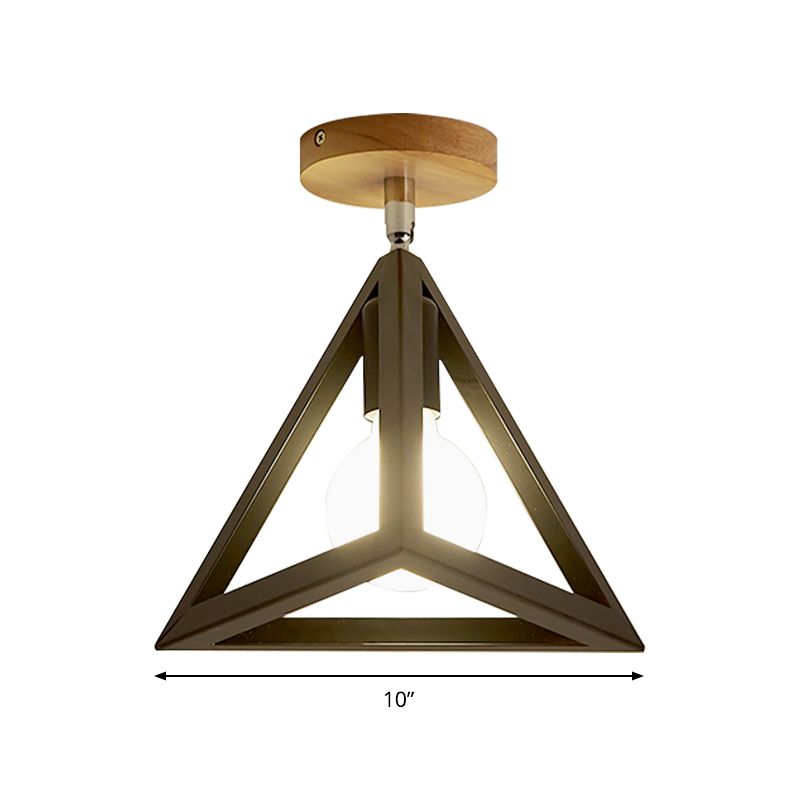 Rotatable 1 Bulb Square/Pyramid Ceiling Mount Light Modern Stylish Metallic Black/White Ceiling Lamp for Foyer Stair