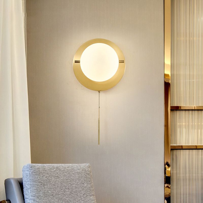 Simplicidad de latón apliques de pared de la noche con diseño de interruptor de mano de la lámpara de pared de 1 luces para el pasillo