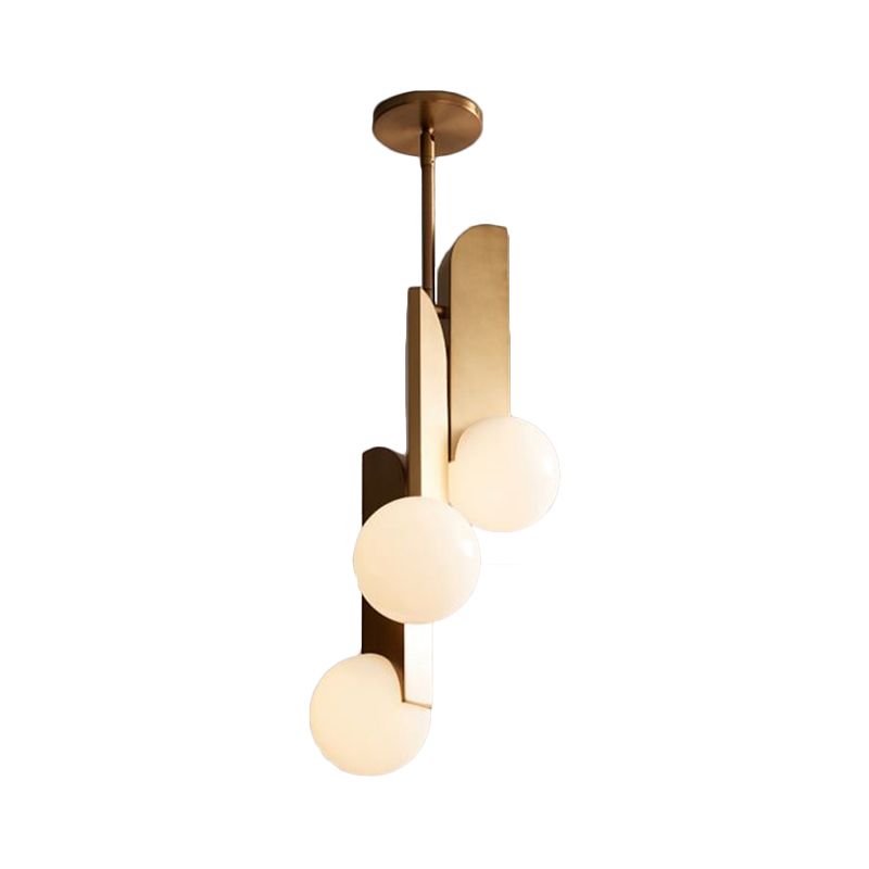 3 lampadine su lampadario globale illuminazione coloniale oro coloniale lampada a sospensione in vetro glassata per camera da letto
