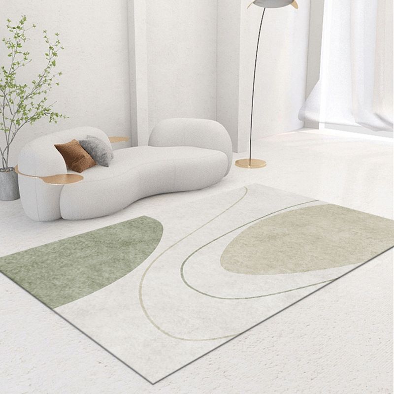 Light Green Color Lump Carpet Modern Polyester Carpet Washable Carpet for Drawing Room