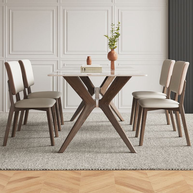 Modern 1/4/5/7 Pieces Dining Furniture Stone Rectangle Dining Table Set in Gray