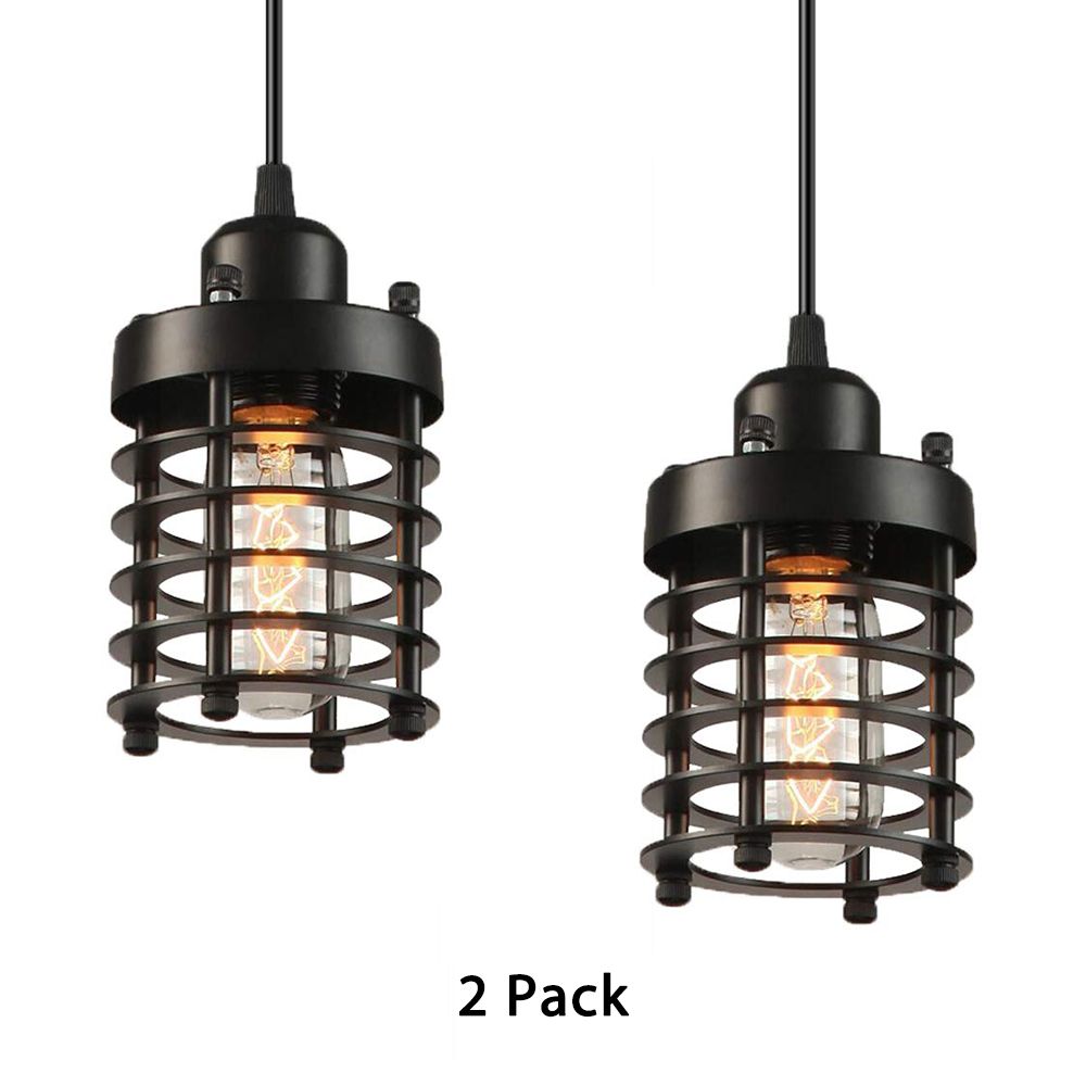 Drahtkäfig Metallanhänger Beleuchtung Leuchte Industrie 1 Glühbirnen Esszimmer Hängende Lampe in Schwarz/Rost