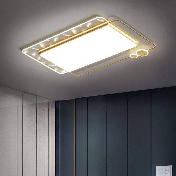 Geometrische lobby LED Semi Flush Mount in moderne beknopte stijl veer acryl plafondlicht