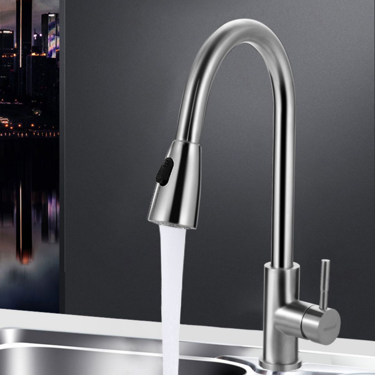 Contemporary Style Kitchen Sink Stainless Steel Kitchen Double Sink with Soundproofing