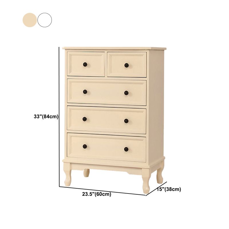 White Modern Side Cabinet Rectangle Wood Knobs Cabinet with Drawer