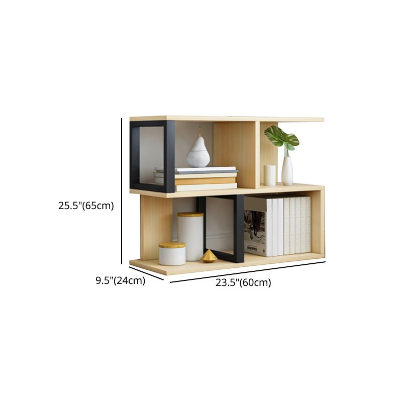 Wood Standard Bookcase Contemporary Style Open Back Bookshelf for Home Office