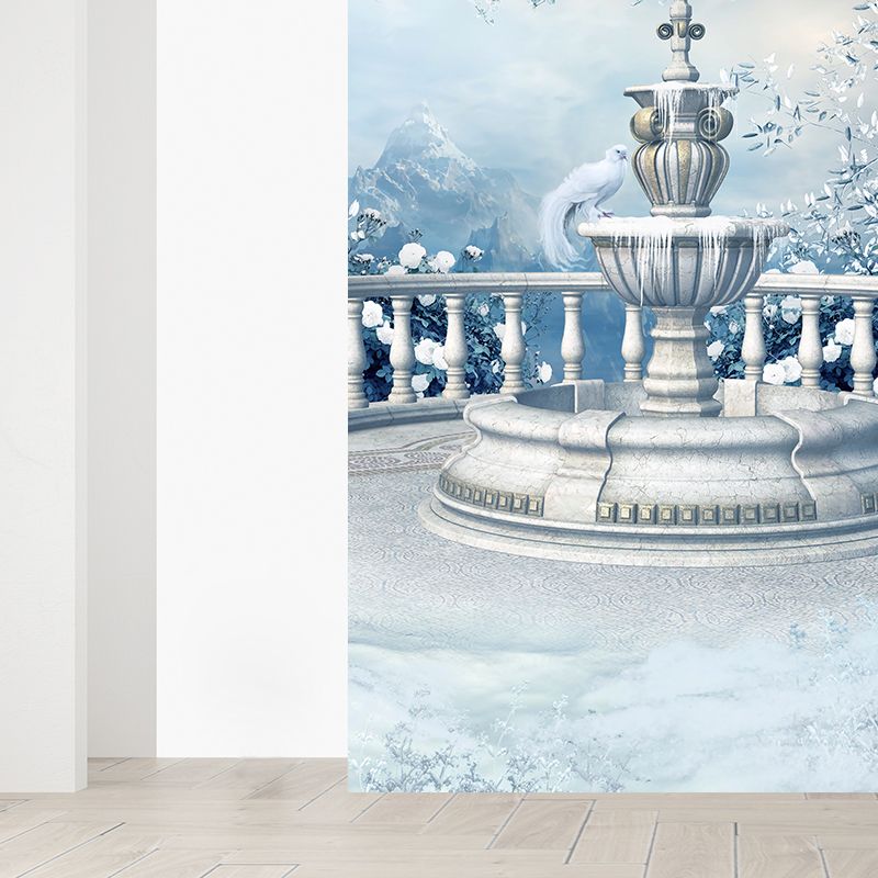 Winter Spray Fountain Mural Wallpaper Contemporary Non-Woven Fabric Wall Covering