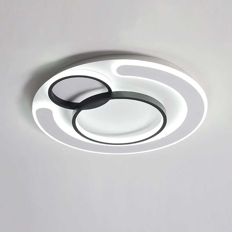 Plafonnier LED à anneau fin Simplicité Acrylique 3 têtes Plafonnier en LED intégrée