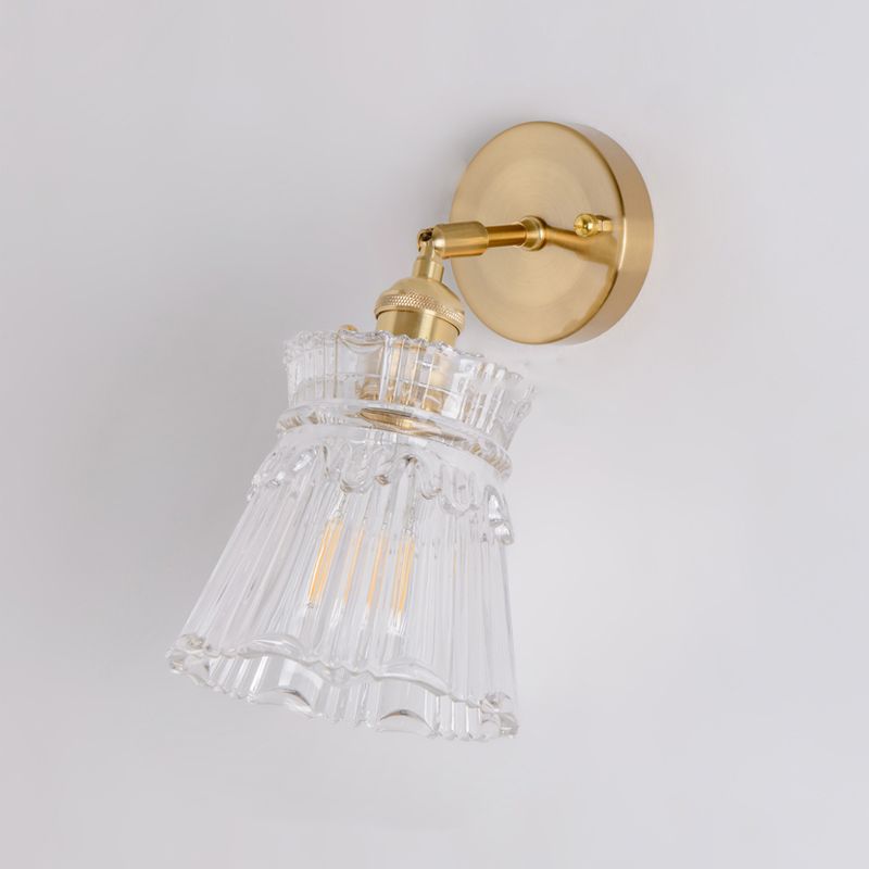 Living Room Metal Wall Sconce Modern 1 Head Glass Wall Mounted Light Fixture