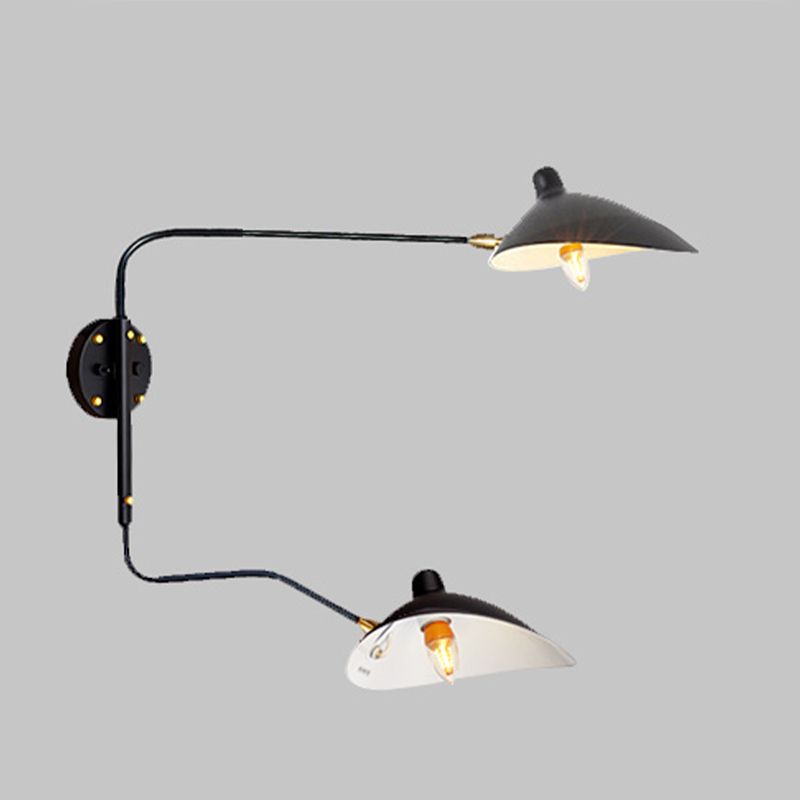 Nordic Style Metal Wall Light Long Arm Black Wall Sconce for Living Room