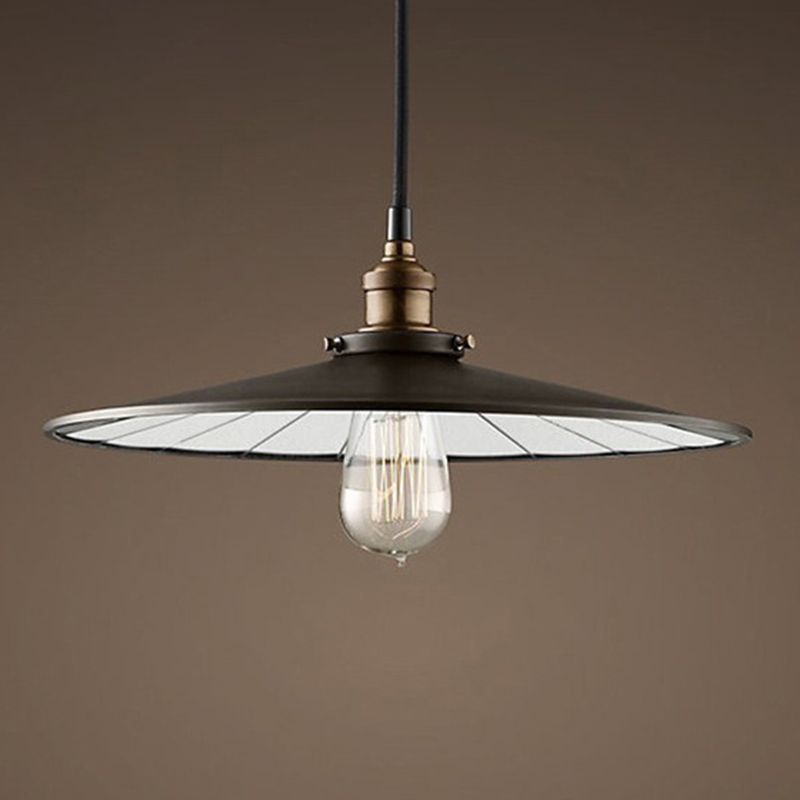 Black Tapered Bar Pendant Light in Industrial Retro Style Wrought Iron Hanging Lamp