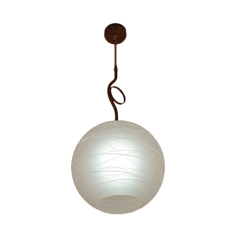 Global Hanging Light Kit moderne strukturierte weiße Glas 1 Glühbirnenschlafzimmer Deckenlampe