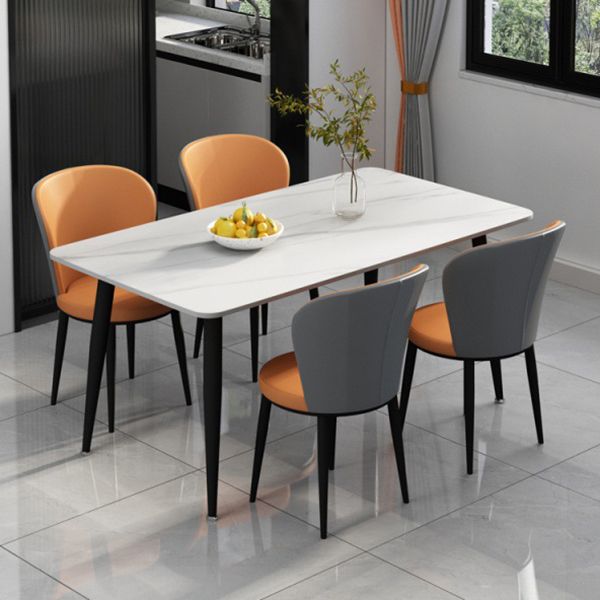Rectangle Modern Stone Table Standard Height Table Dining Table with 4 Legs