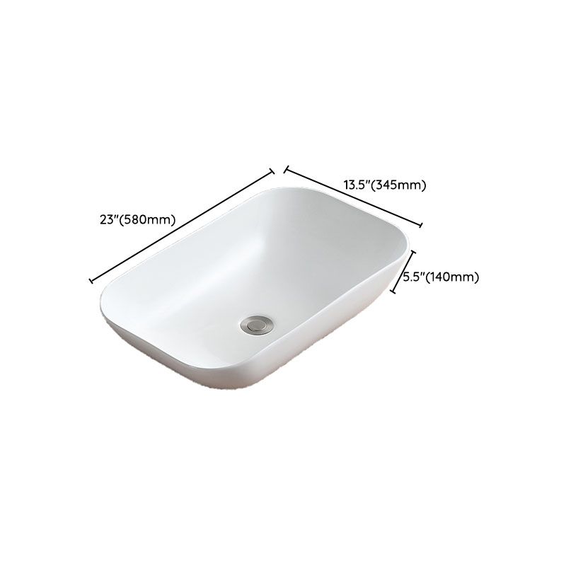 White Bathroom Sink Vessel Porcelain Bathroom Sink (Not Including Faucet)