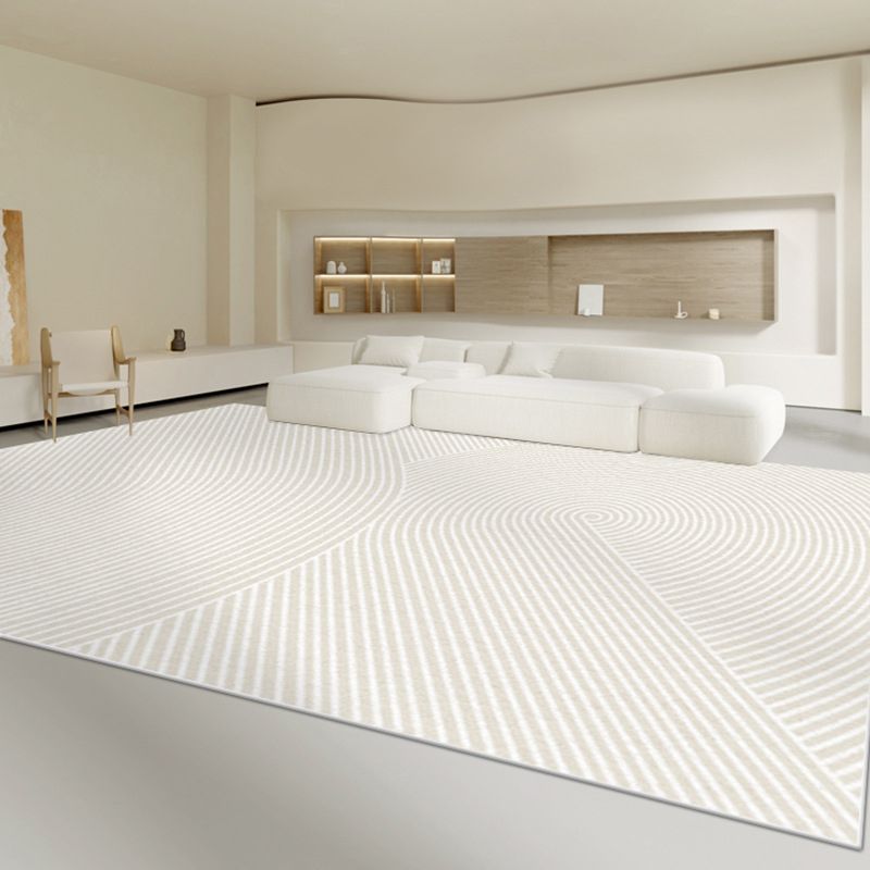 Light Grey Modern Carpet Line Polyester Carpet Stain Resistant Carpet for Home Decor