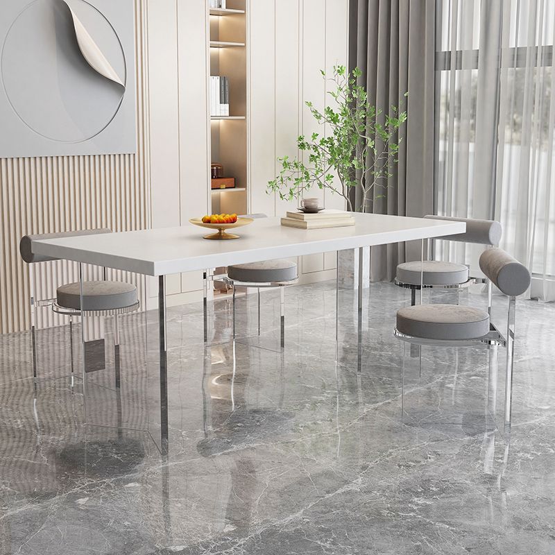 Modern Rectangle Stone Dining Table 1/2/5/7 Pieces Dining Set for Cafe