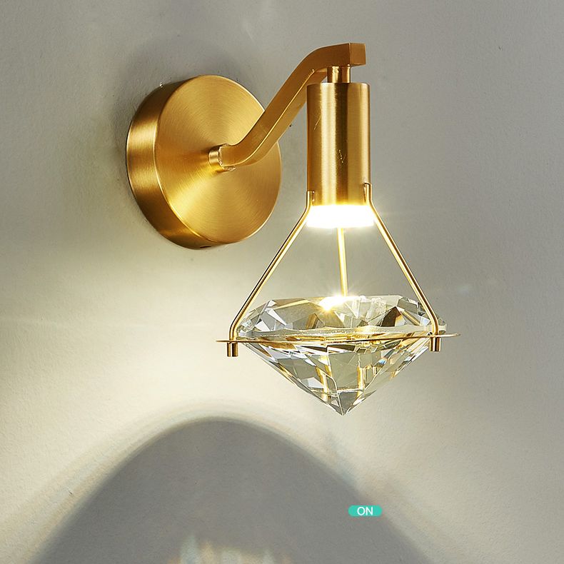 Diamond Sconce Wall Light  Modern Luxury Style Crystal 1 Light Sconces