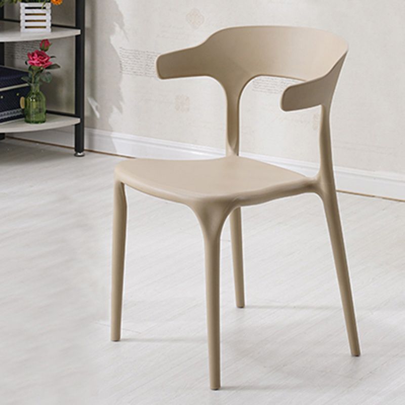 Stackable Open Back Dining Chairs Plastic Armless Dining Side Chair
