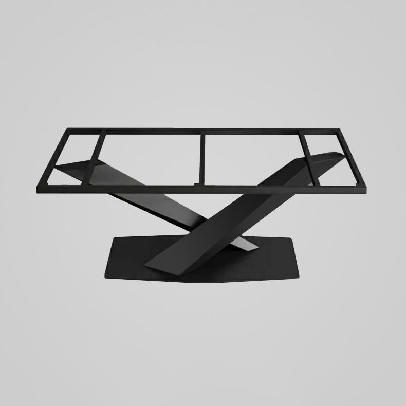 Juego de comidas minimalistas con mesa de comedor de piedra sinterizada y sillas tapizadas