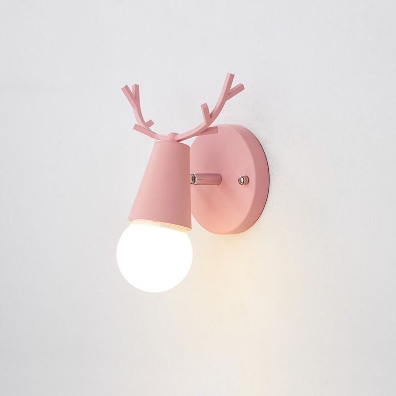 Estilo moderno Luz de lámpara de montaje de pared de 1 luces Lighting de pared de los ciervos de metal
