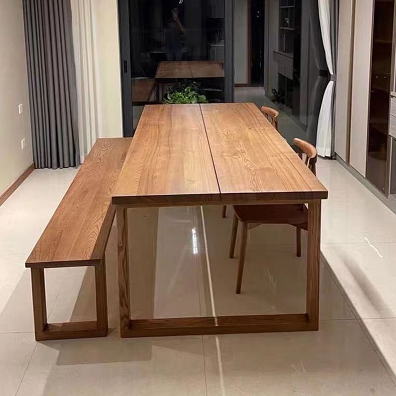 Solid Wooden Dining Table Rectangle Shape Dinner Table for Living Room