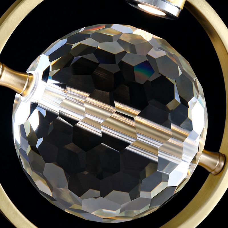 Global Hanging Pendant Light Nordic Crystal Bedroom Down Lighting Pendant in Gold