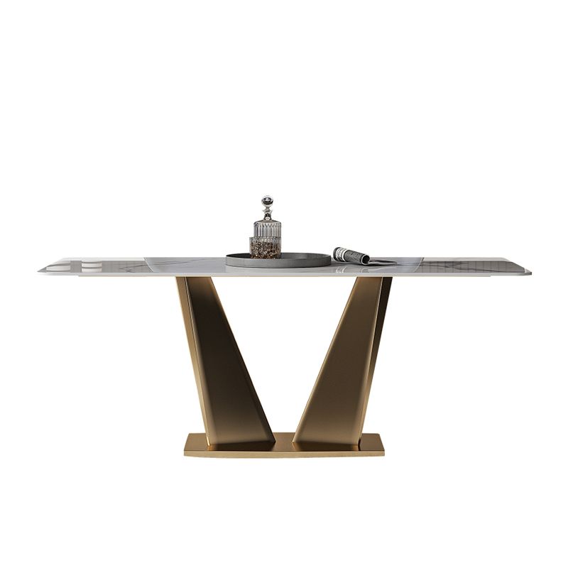 Nordic Glam Rectangle Sintered Stone Dining Table Set 1/4/5/7 Pieces Dining Set