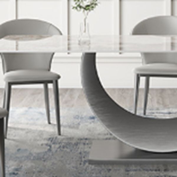 Industrial Dinner Table Stone Rectangle Dining Site Table for Dining Room