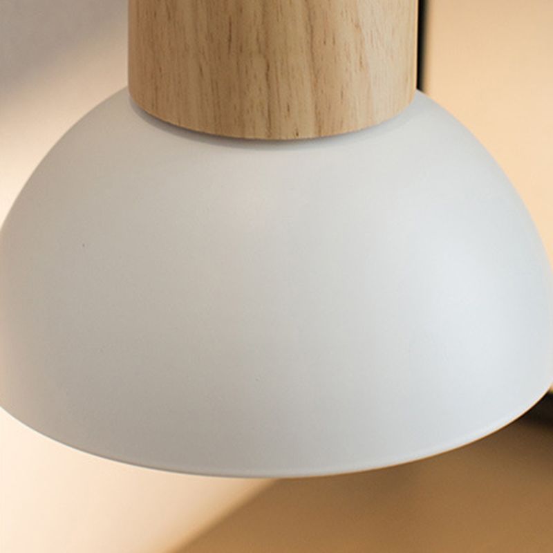 Lámpara de pared de madera hemi en el estilo conciso moderno luz de pared de hierro forjado para dormitorio