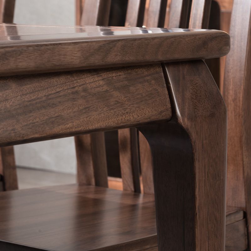 Traditional 1/2/7 Pieces Furniture Solid Wood Rectangle Dining Table Set in Brown