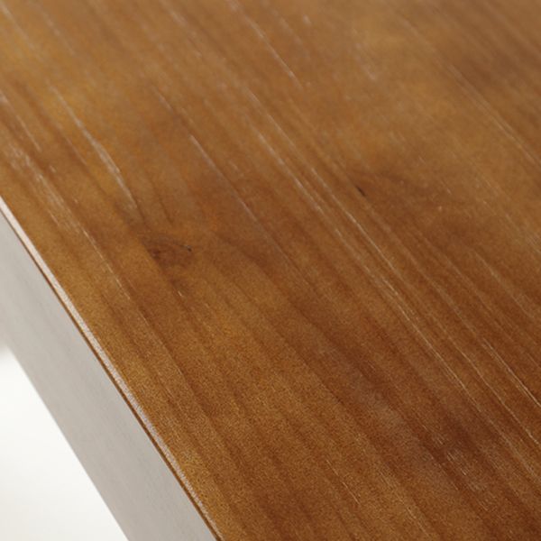 Industrial Brown Dining Table Rectangle Shape Solid Wood Dining Table with Double Pedestal Bases