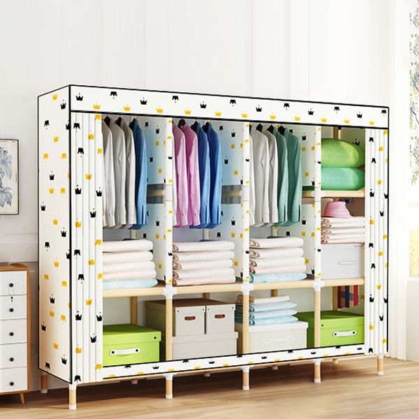 Modern Style Wardrobe Solid Wood 1-Door Wardrobe Closet for Bedroom