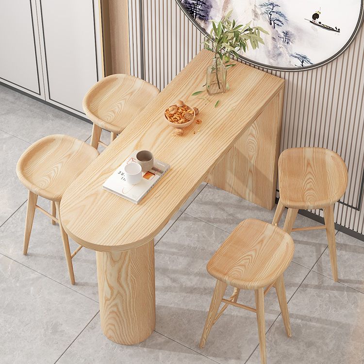 42-Zoll-Höhe Holz Bar Tisch Industriestil Gegerbtes Corners Top Bar Tisch