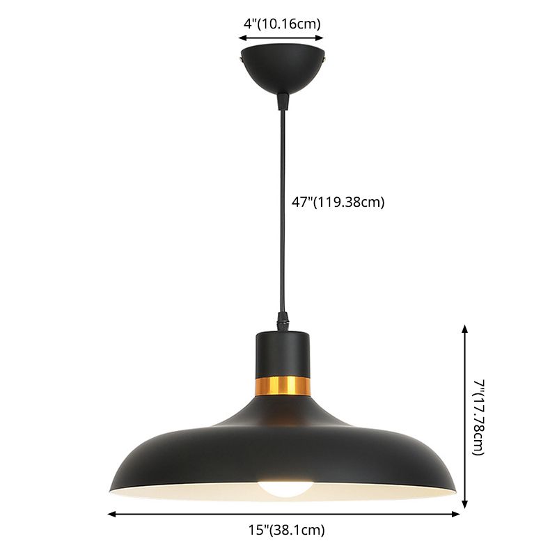 Shaded Metal Ceiling Pendant Lamp Macaron Style Down Lighting Pendant for Dinning Room