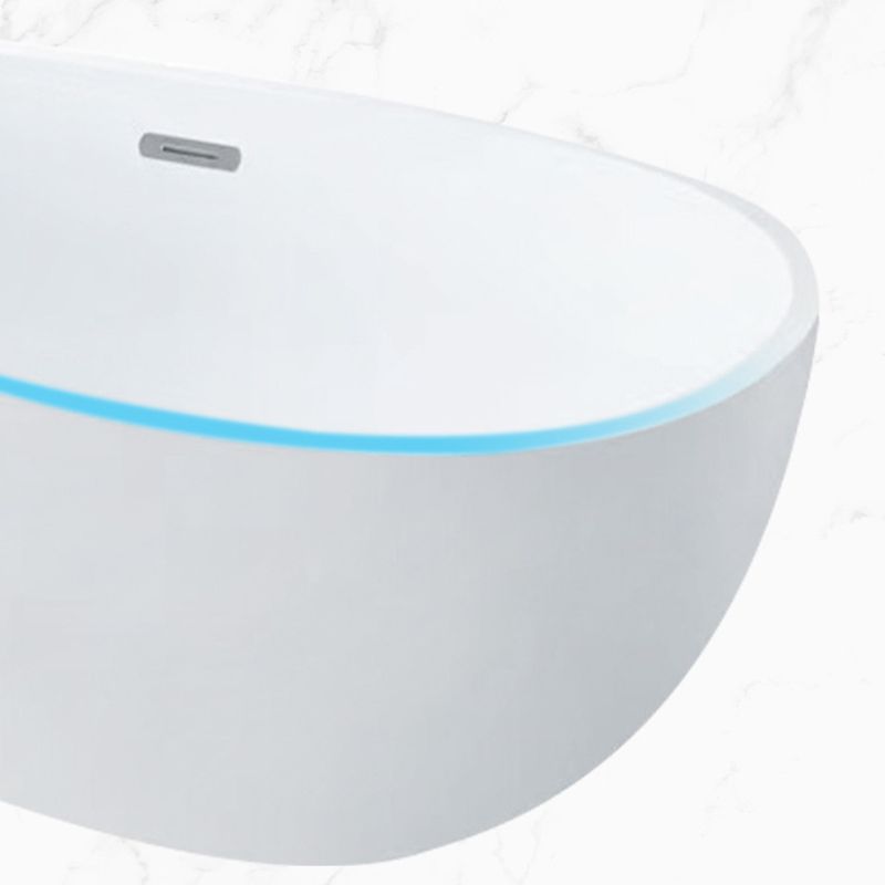 Stand Alone Acrylic Bath Tub White Oval Modern Bathroom Bathtub
