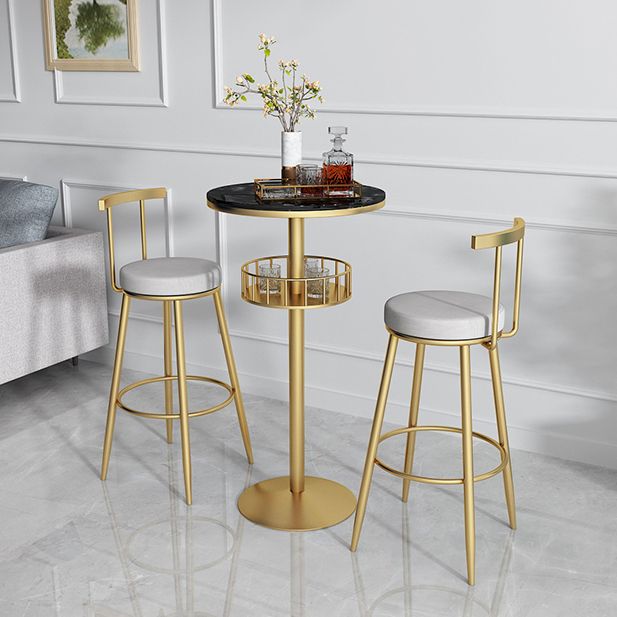 Glam Stone Bar Table Set 1/3 Pieces Round Counter Table for Indoor