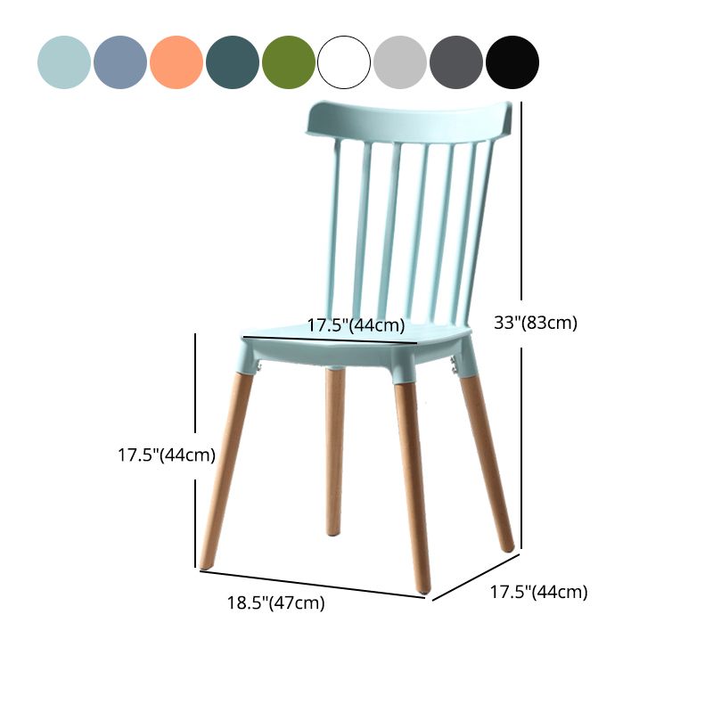 Silla con respaldo de listones de estilo moderno, sillas sin brazos con patas de madera para cocina