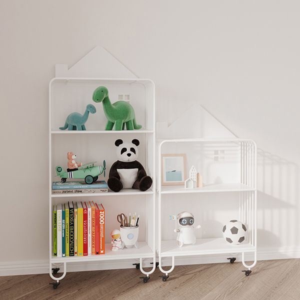 11" Wide Contemporary Bookshelf Open Back Shelves Included Iron Bookcase