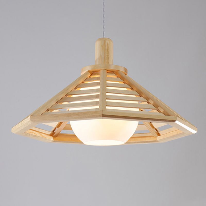 Un cône de tête pendentif en bois moderne chambre à coucher léger salon salle à manger pendentif