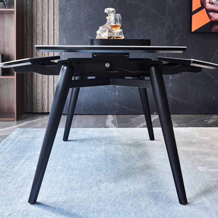 Minimalist Style Sintered Stone Dining Table Set of Collapsible Dinette Set